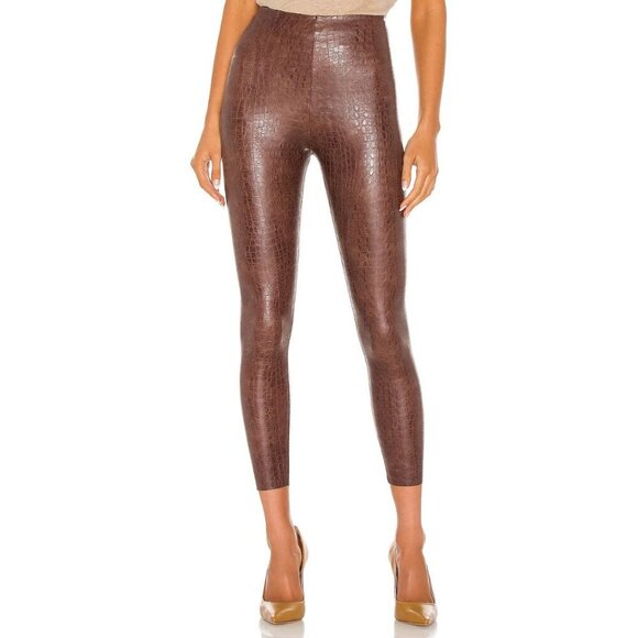 Commando Faux Leather Animal Legging Brown Croc-sz XL - Picture 1 of 11
